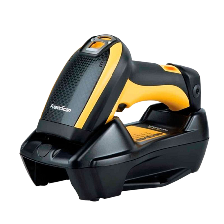 Сканер ШК (ручной,1D имидж, mobile 433) PowerScan PM9100 , в комплекте с базовой станцией, кабелем USB, блоком питания